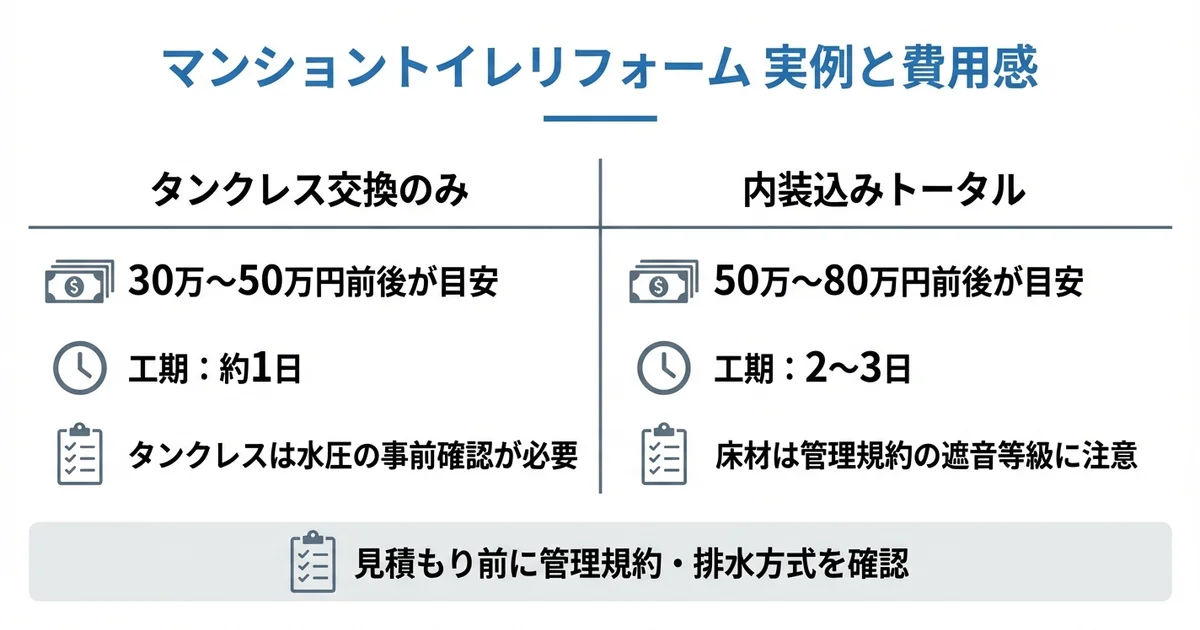 マンションのトイレリフォーム実例の図解