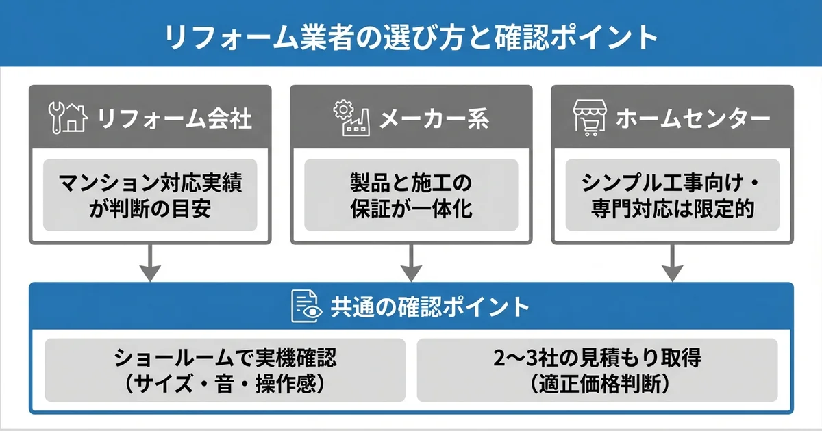 リフォーム業者の選び方の図解