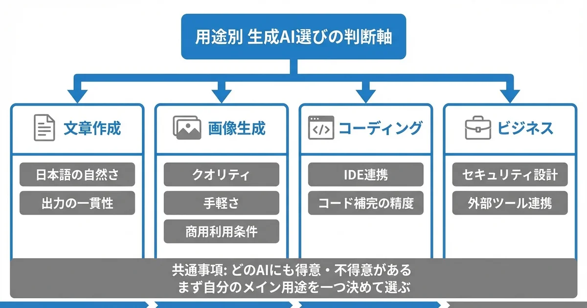 用途別おすすめ生成AIランキングの図解