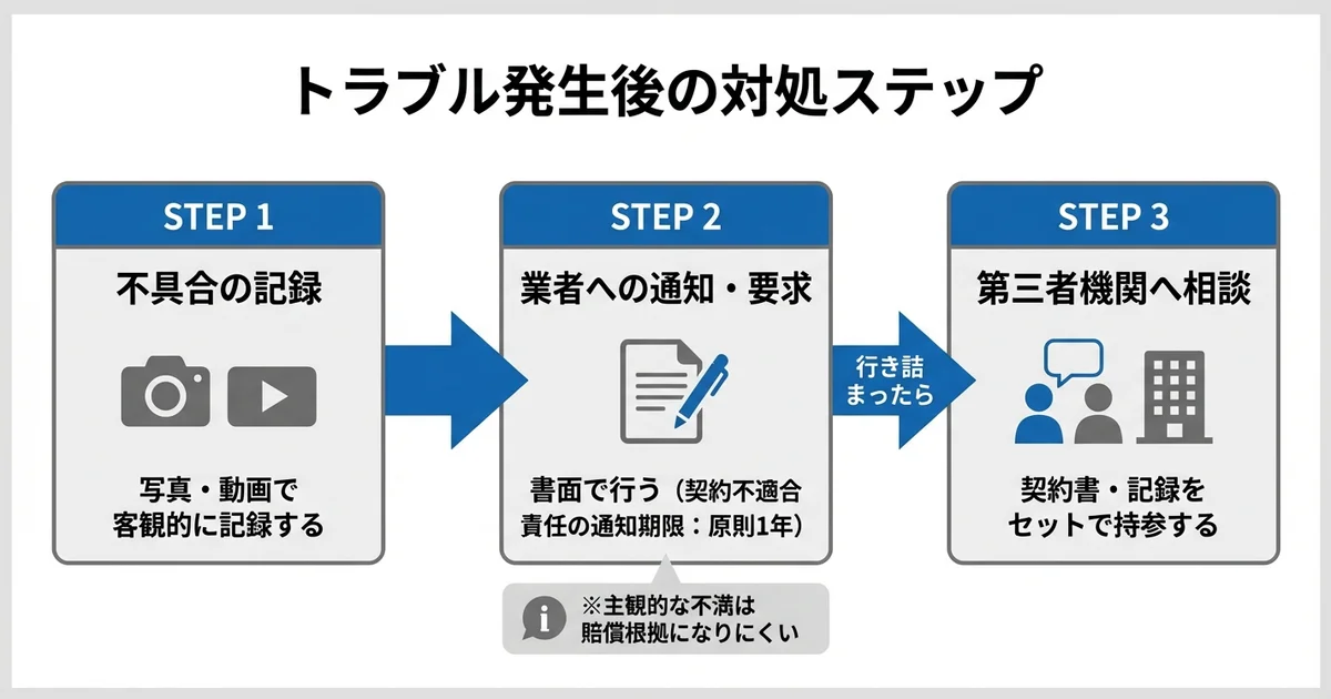 リフォームで失敗してしまったときの対処法の図解