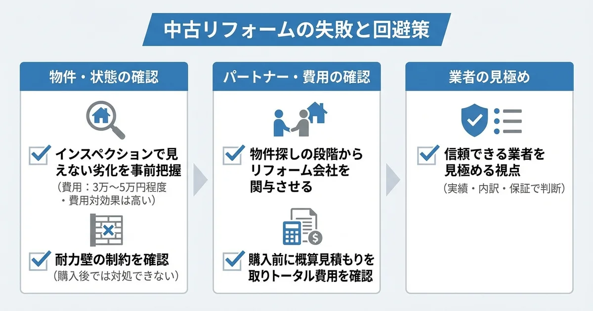 後悔しないために知っておきたい失敗事例と回避策の図解
